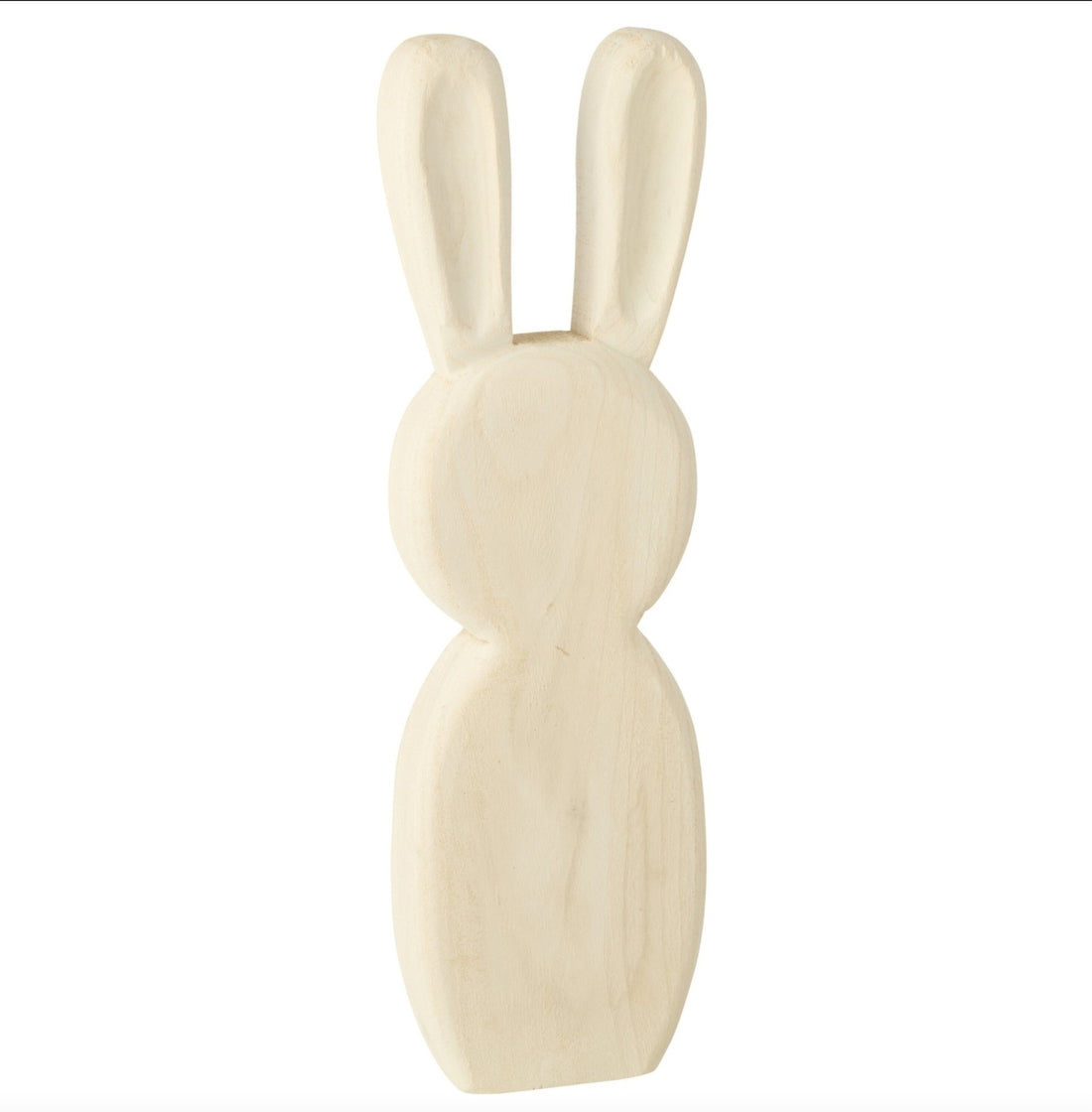 Set di 2 conigli in piedi in legno di paulownia bianco J-Line