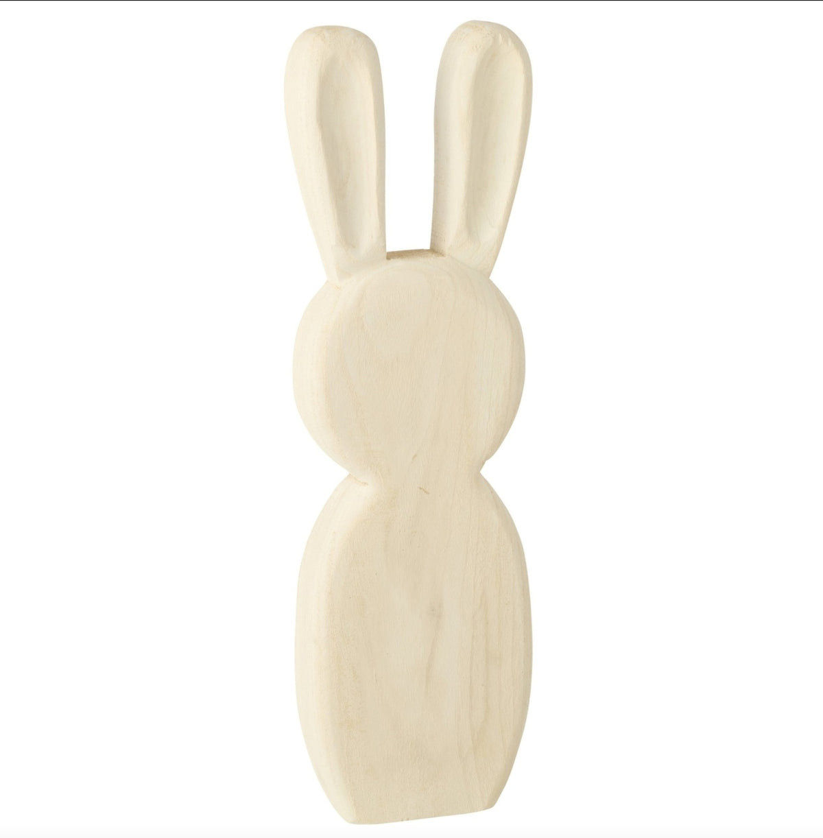 Set di 2 conigli in piedi in legno di paulownia bianco J-Line