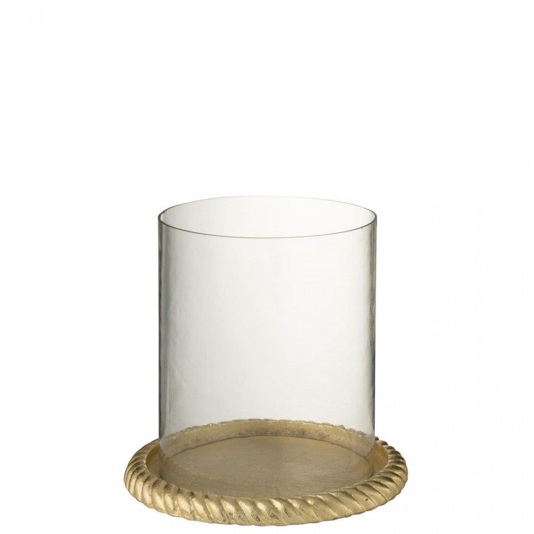 Portacandela in alluminio color oro J-Line