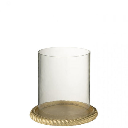 Portacandela in alluminio color oro J-Line