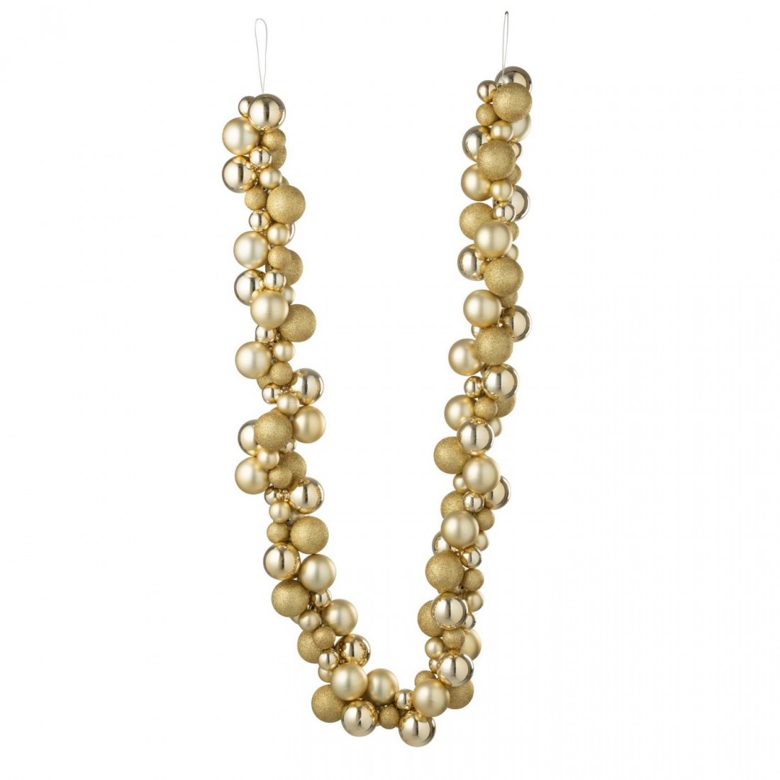 Ghirlanda natalizia con palline in plastica color oro L160cm J-Line