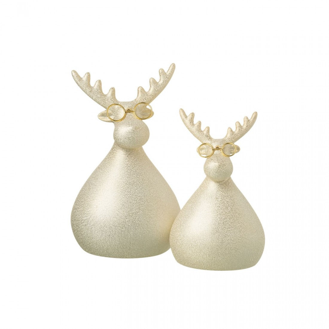 Set di 2 Occhiali Renna in Porcellana Color Oro J-Line