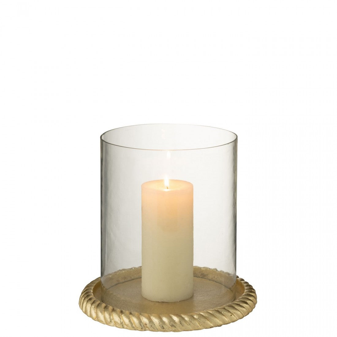 Portacandela in alluminio color oro J-Line