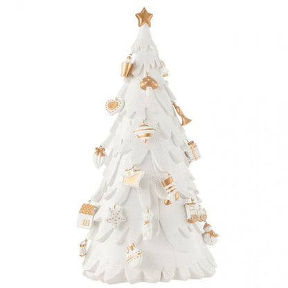 Ornamenti per albero di Natale in resina bianca/oro, grandi, H 63 cm, J-Line