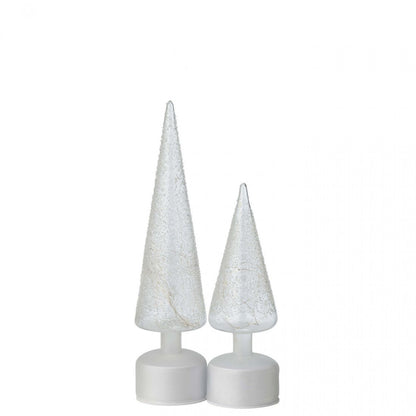 Set di 2 lampade a sospensione rotanti in vetro bianco/trasparente con LED J-Line