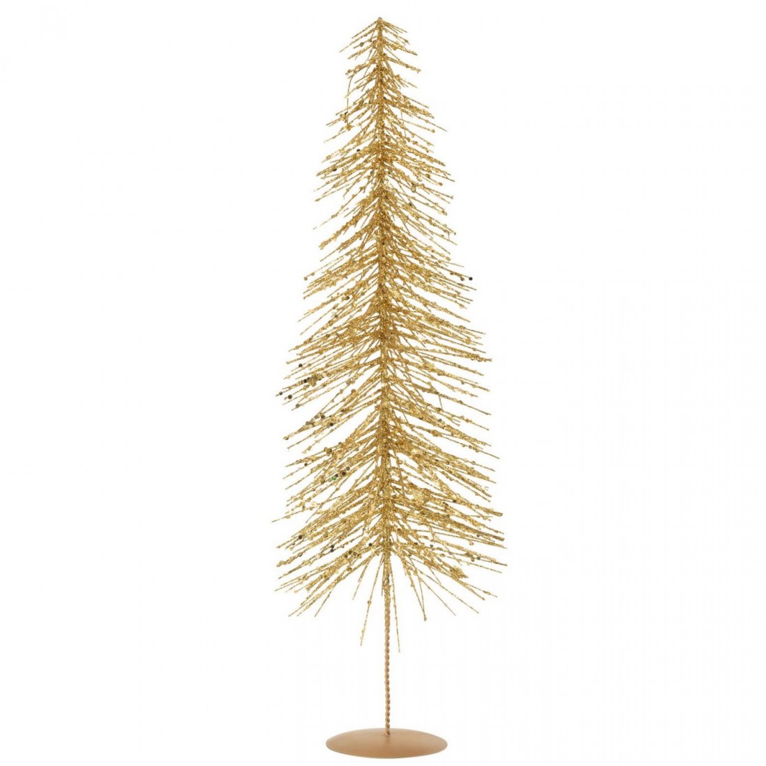 Albero di Natale Glitterato in Plastica Color Oro Set di 3 j-Line