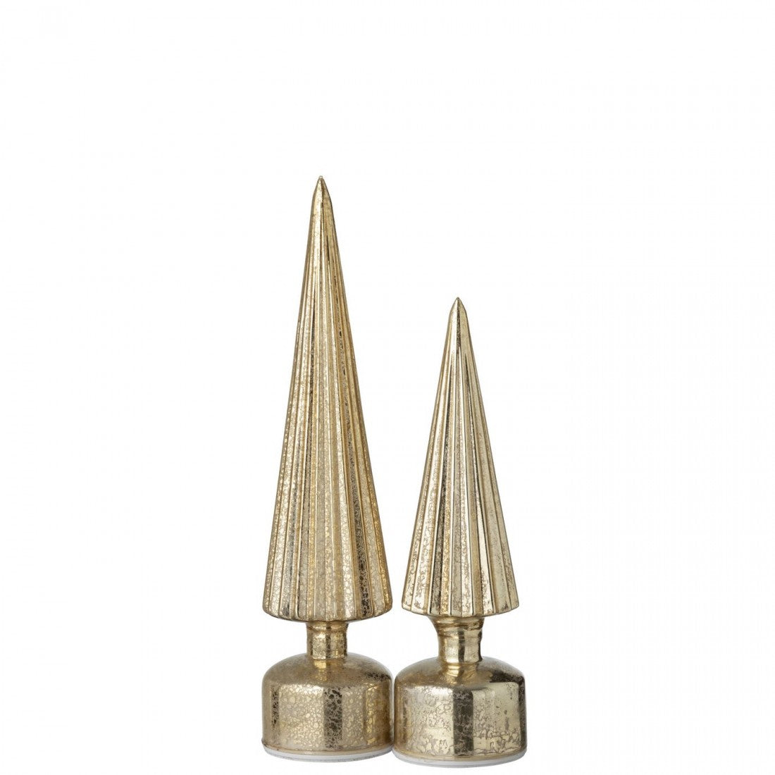 Albero di Natale in vetro girevole a LED color oro, set da 2, J-Line