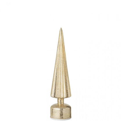 Albero di Natale in vetro girevole a LED color oro, set da 2, J-Line