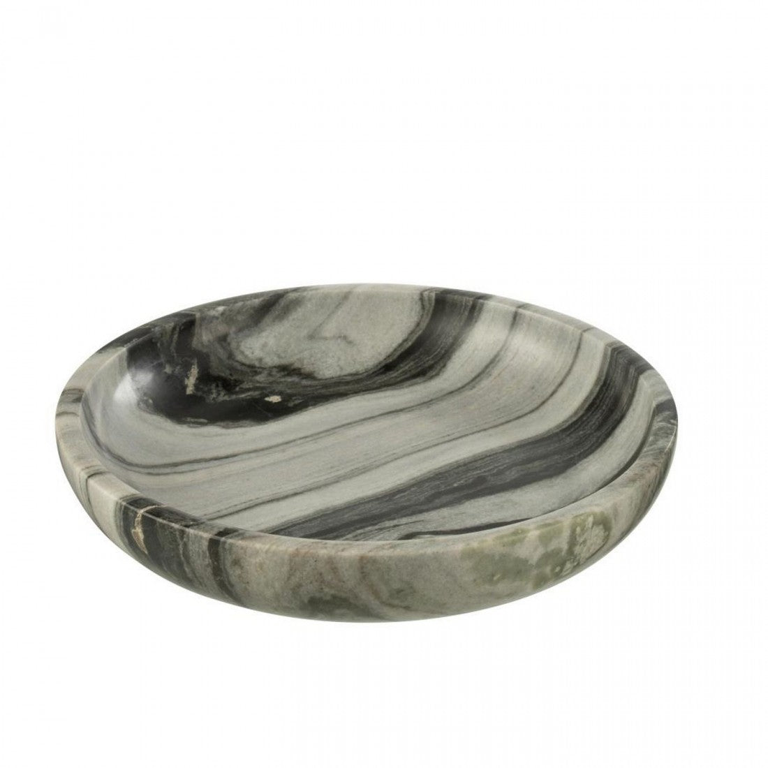 Piatto Marmo Nero/Grigio Chiaro Diam 35cmx6cm J-Line