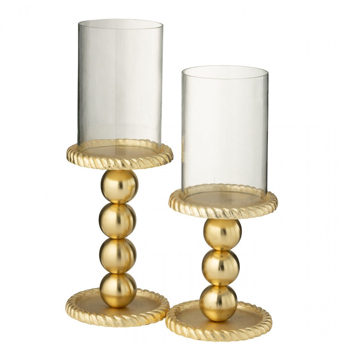 Portacandela in alluminio color oro Large J-Line