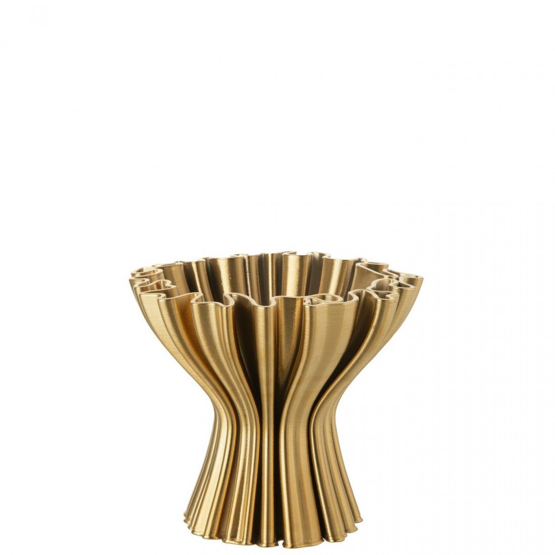 Vaso stampato in 3D irregolare color porcellana dorata J-Line