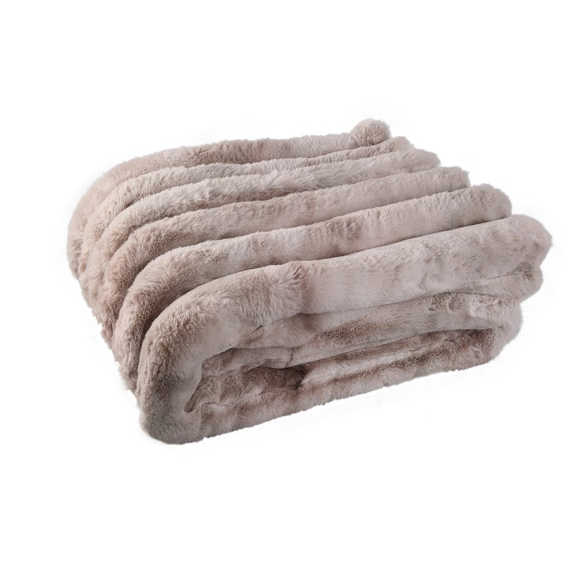 Plaid Divvo in finta pelliccia a coste spesse, grande PTMD