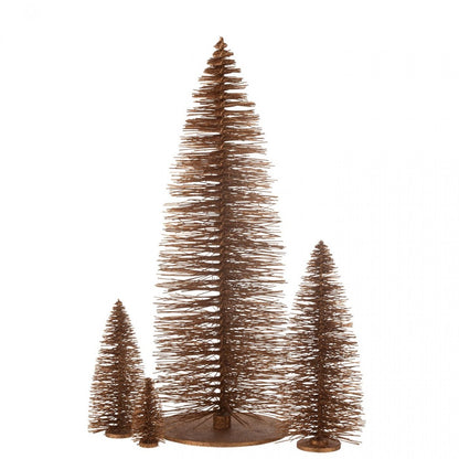Albero di Natale Decorativo Glitter Legno Marrone Extra Large H140cm J-Line