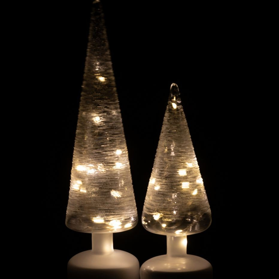 Set di 2 lampade a sospensione rotanti in vetro bianco/trasparente con LED J-Line