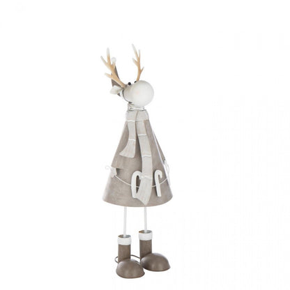Set di 2 bastoni da passeggio in metallo color beige/grigio con renna J-Line