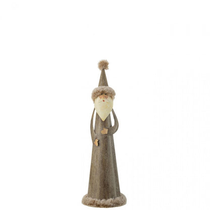 Babbo Natale Rotondo Pelliccia Metallo Grigio Piccolo J-Line