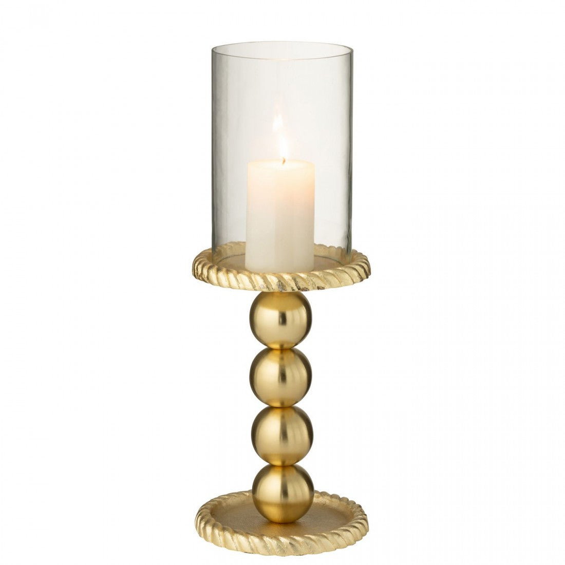 Portacandela in alluminio color oro Large J-Line