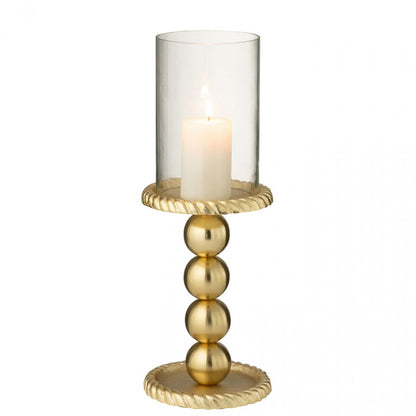 Portacandela in alluminio color oro Large J-Line