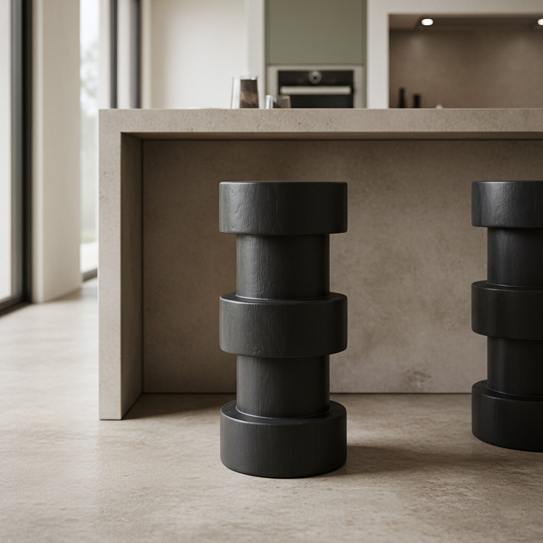 Forma Sgabello da bar Totoma Nero Raw Materials