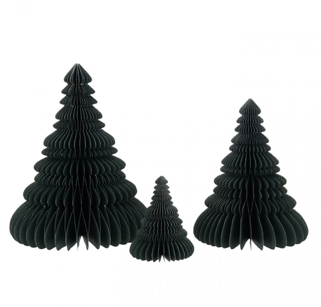 Albero di Natale Pieghevole in Carta Verde Set da 2 J-Line