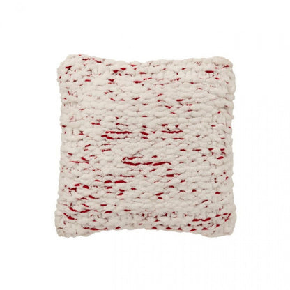Coperta in maglia di poliestere bianco/rosso natalizio J-Line