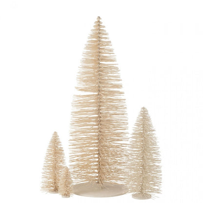 Albero di Natale Decorativo Glitter Legno Bianco Large H70cm J-Line