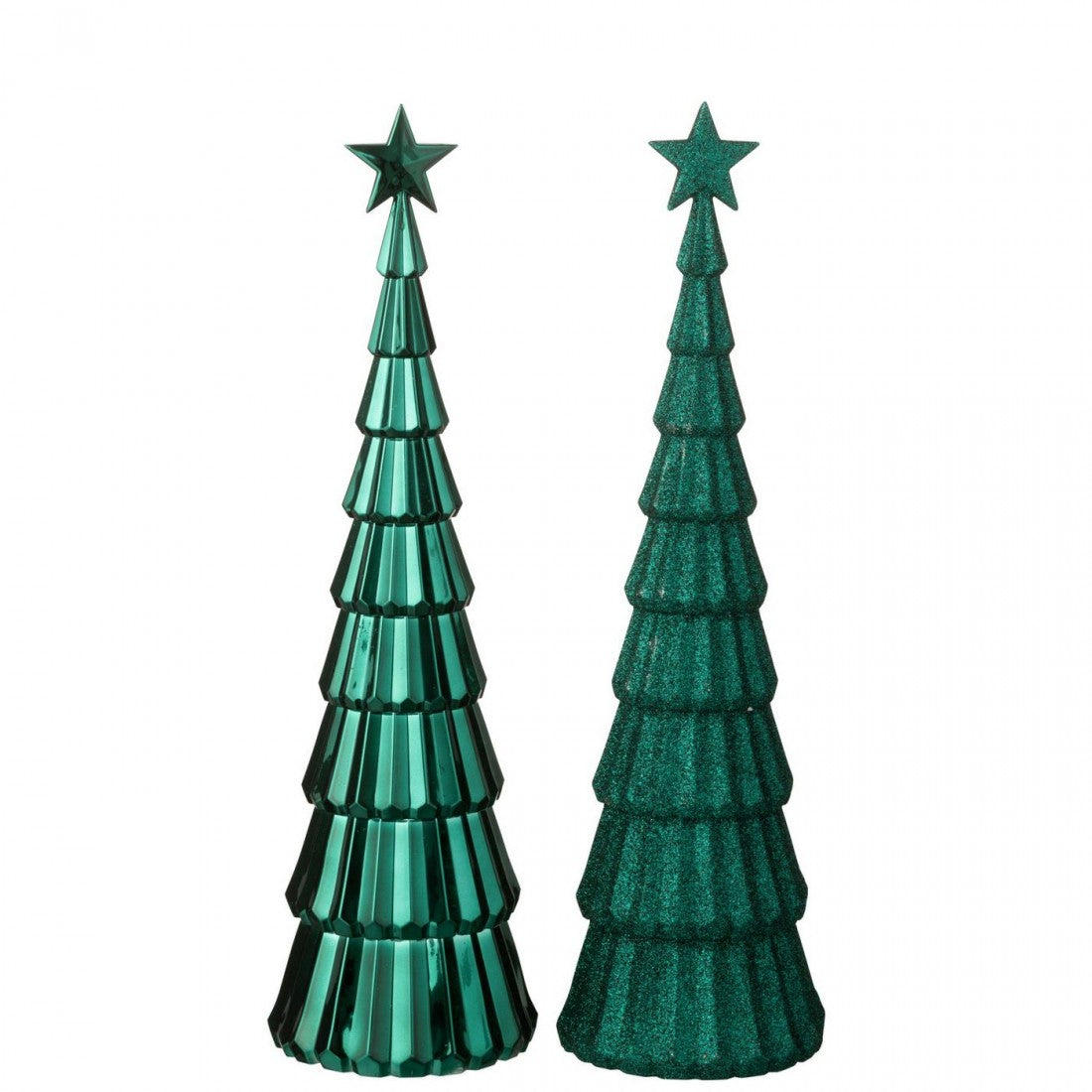 Albero + Stella in Plastica Verde Scuro Set da 2 J-Line