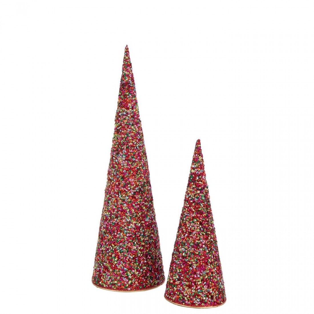 Set di 2 coni in ferro con paillettes multicolore J-Line