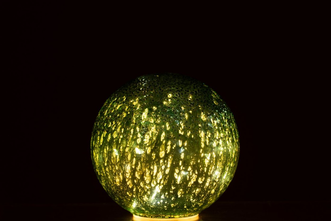 Sfera LED Vetro Incrudellato Verde Set da 2 J-Line