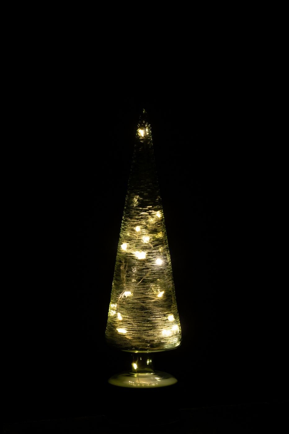 Set di 2 alberi di Natale in vetro verde con luci LED rotanti J-Line