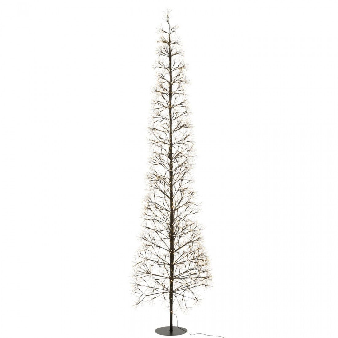 Albero di Natale con Luci LED Bianco Caldo Ferro Nero Extra Large H240cm J-Line