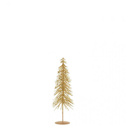 Albero di Natale Glitterato in Plastica Color Oro Set di 3 j-Line