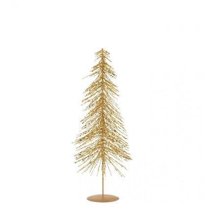 Albero di Natale Glitterato in Plastica Color Oro Set di 3 j-Line