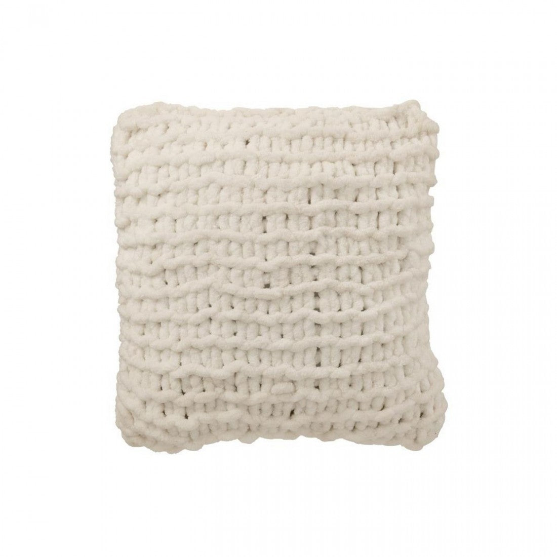 Coperta in poliestere bianco a maglia grossa J-Line