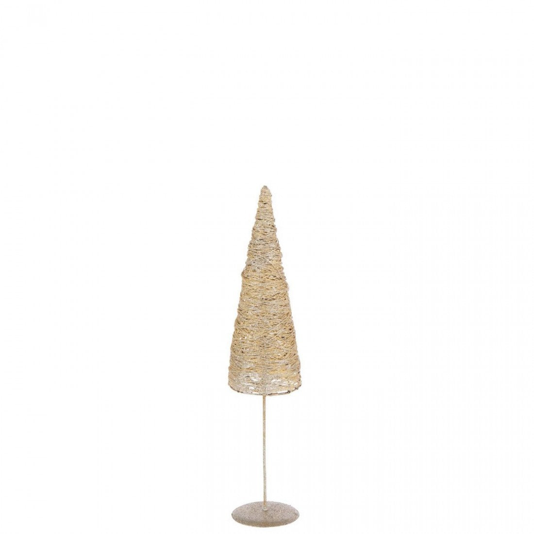 Albero di Natale su Piedistallo Metallo/Carta Color Oro Set da 2 J-Line