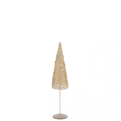 Albero di Natale su Piedistallo Metallo/Carta Color Oro Set da 2 J-Line