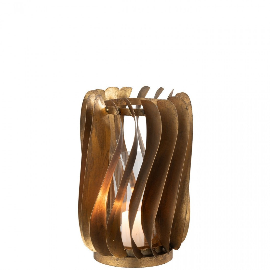 Portacandela Tina Ferro/Velluto Oro J-Line