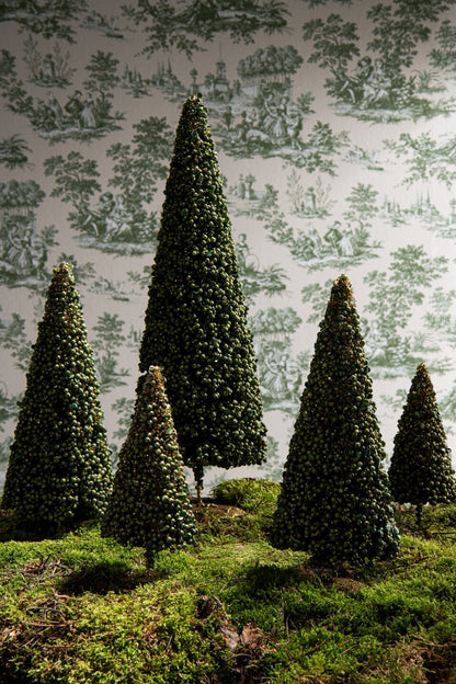 Set di 3 alberi di Natale con bacche in plastica verde muschio J-Line