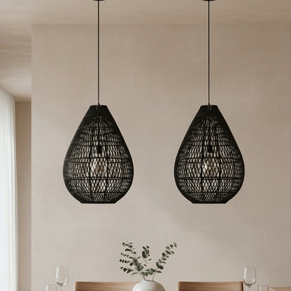 Lampada a sospensione Maze Goccia Nero Raw Materials