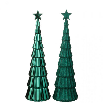 Albero + Stella in Plastica Verde Scuro Set da 2 J-Line