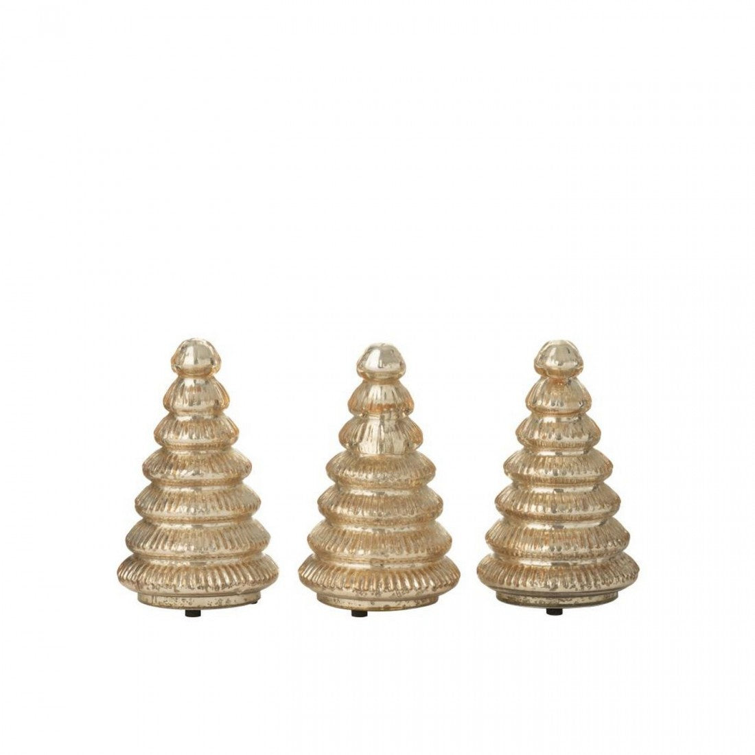 Lampada a sospensione Boom in vetro plissettato color oro, set da 3 - J-Line