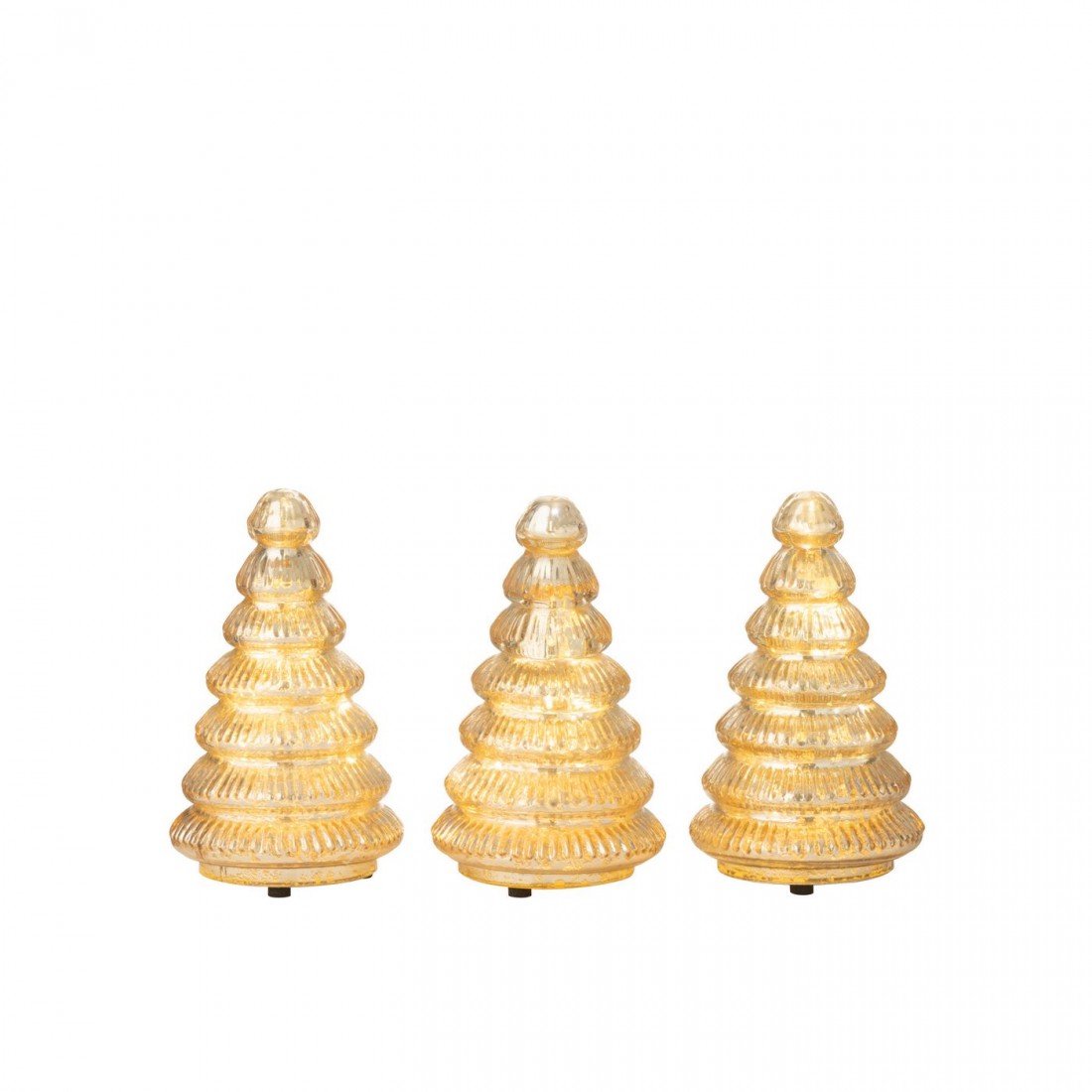 Lampada a sospensione Boom in vetro plissettato color oro, set da 3 - J-Line