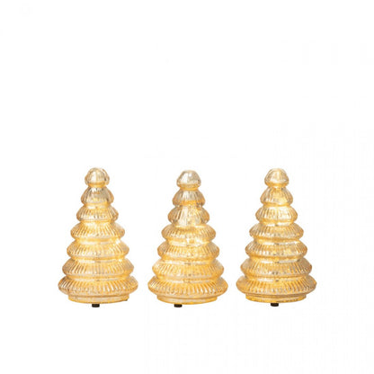 Lampada a sospensione Boom in vetro plissettato color oro, set da 3 - J-Line