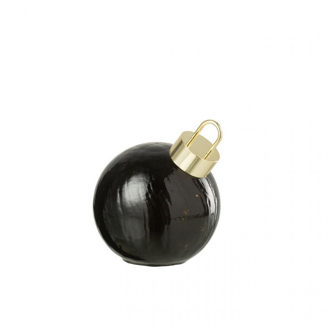 Sfera natalizia in vetro nero con LED, set da 3, J-Line