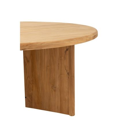 Tavolo da pranzo rotondo in legno di teak naturale Ø150cm J-Line
