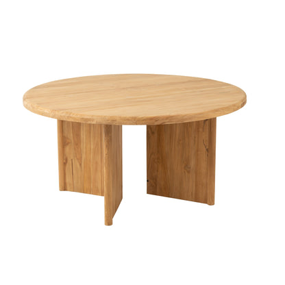 Tavolo da pranzo rotondo in legno di teak naturale Ø150cm J-Line
