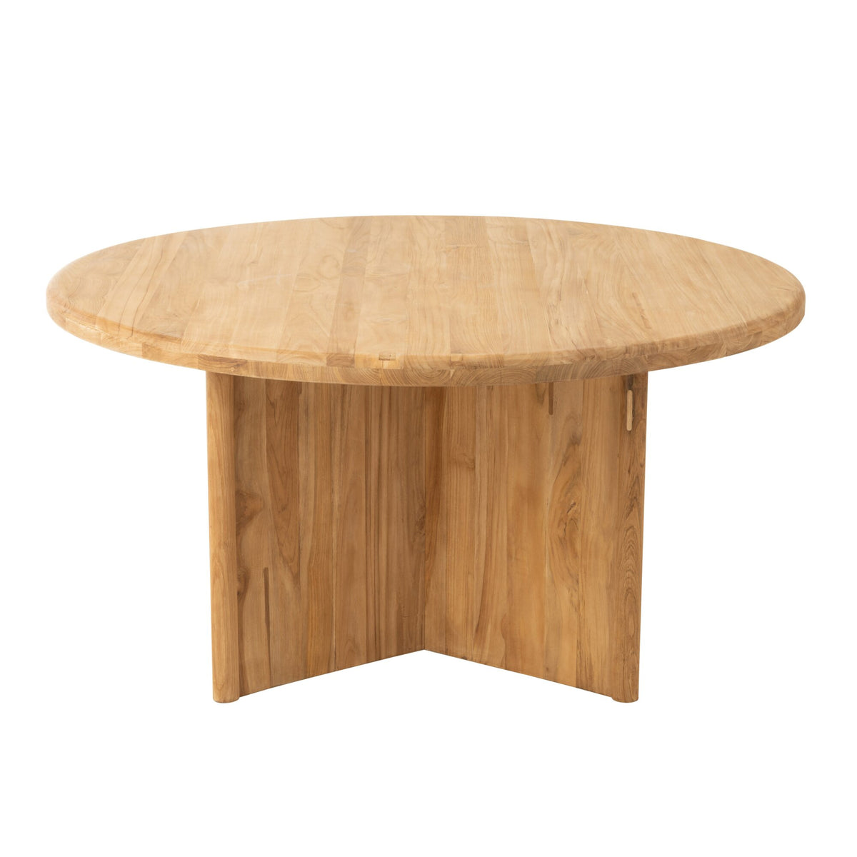 Tavolo da pranzo rotondo in legno di teak naturale Ø150cm J-Line