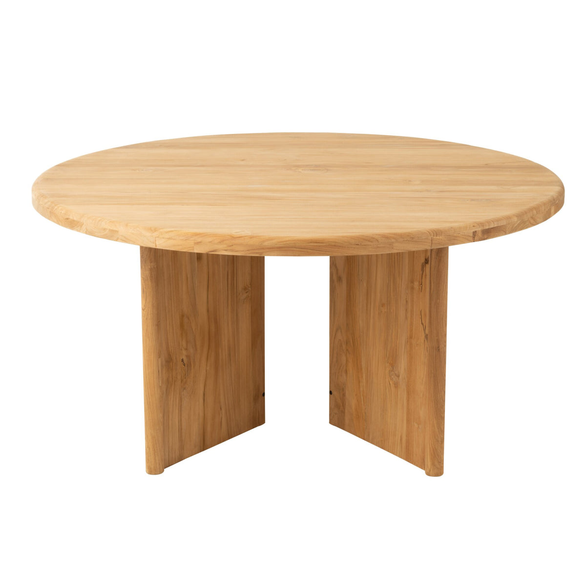Tavolo da pranzo rotondo in legno di teak naturale Ø150cm J-Line