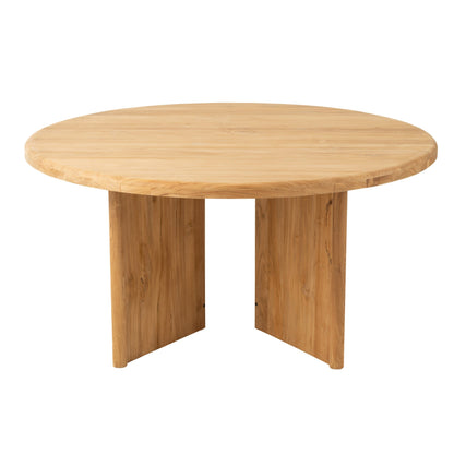 Tavolo da pranzo rotondo in legno di teak naturale Ø150cm J-Line