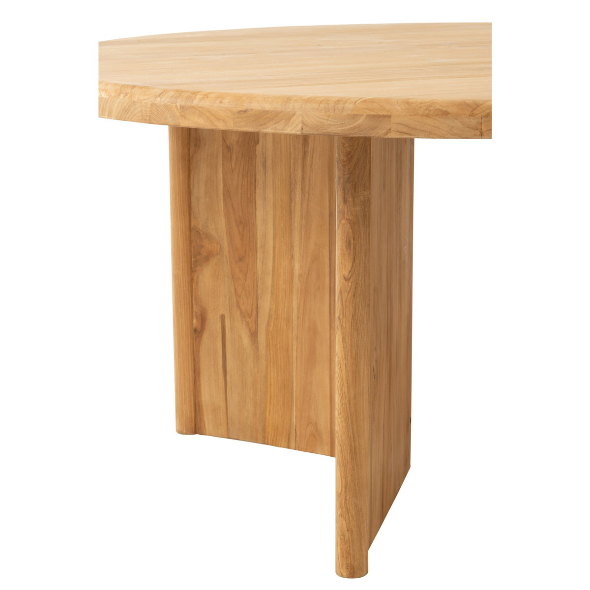 Tavolo da pranzo rotondo in legno di teak naturale Ø150cm J-Line